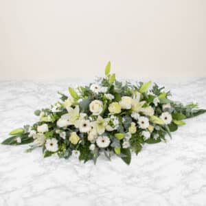 Arreglo funerario almohadón blanco