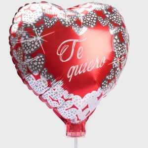 Globo metálico corazón Te quiero con diseño de corazones